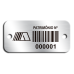 Etiqueta de patrimônio - 37x18mm - código de barras - com furos e fita