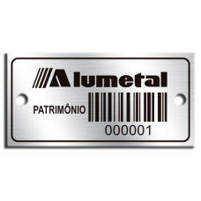 Etiqueta de patrimônio - 40x20mm - código de barras - com furos